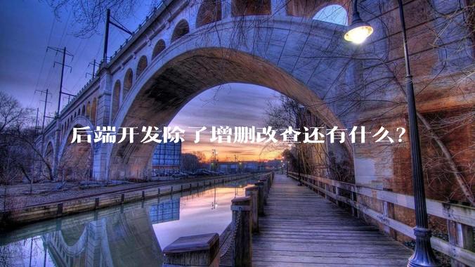 后端开发除了增删改查还有什么？