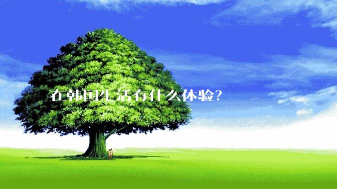 在韩国生活有什么体验？