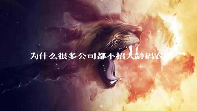 为什么很多公司都不招大龄码农？